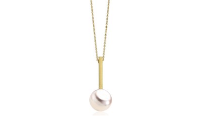 Gouden collier met Akoya parel solitair