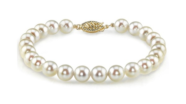 Parel armband Akoya 7,5-8 mm AA+ geelgoud