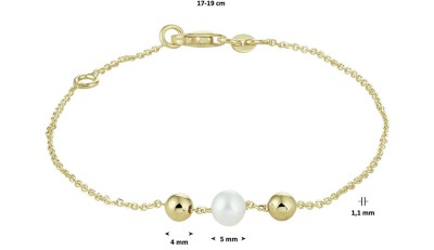 Armband met parel en gouden bolletjes