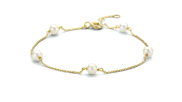 Gouden armband met parels