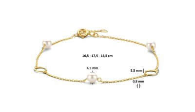 Gouden armband met parels en rondjes