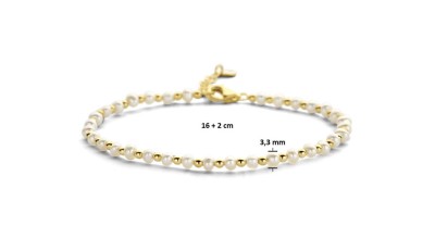 Gouden armband met parels en bolletjes