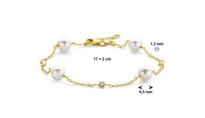 Armband parel en zirkonia