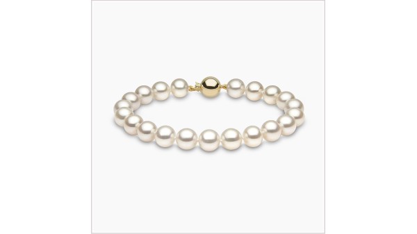 Parel armband zoetwaterparels 8-8,5 mm goud AA+